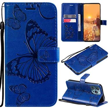 Imagem de Fansipro Capa de telefone carteira folio para LG G8S THINQ, capa fina de couro PU premium para G8S THINQ, 2 compartimentos para cartão, ajuste exato, azul