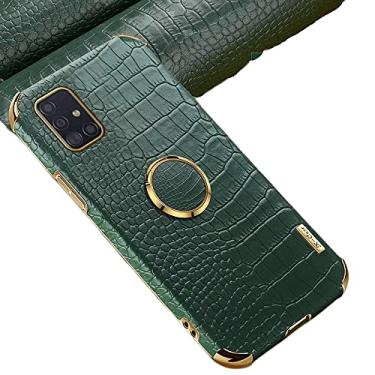 Imagem de Capa de telefone Samsung Galaxy A82 A02S A71 A42 A12 A21S A32 A51 A11 A50S A70S A72 A52 A41 J2 J5 A22 5G 4G Capa de anel com padrão de crocodilo suportes antiqueda (Samsung A32 5G, 5G, verde, verde