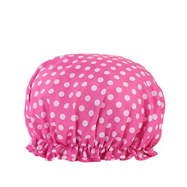 Imagem de Touca De Banho De Banho Chapéu De Banho Com Banda Elástica De Dupla Camada Reutilizável À Prova D'água Para Chuveiro De Salão De Spa