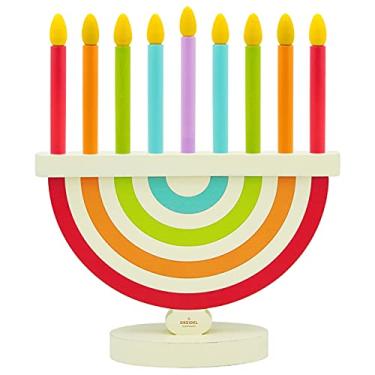 Imagem de The Dreidel Company Hanukkah Children Wooden Chanukah Menorah with Removable Candles (Single)