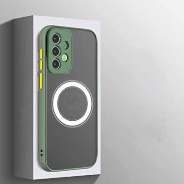 Imagem de Para estojo de carga magnética sem fio para Samsung Galaxy S23 S22 S21 Ultra Plus 5G Armor Matte Capa traseira à prova de choque, verde militar, para Galaxy S22 Ultra