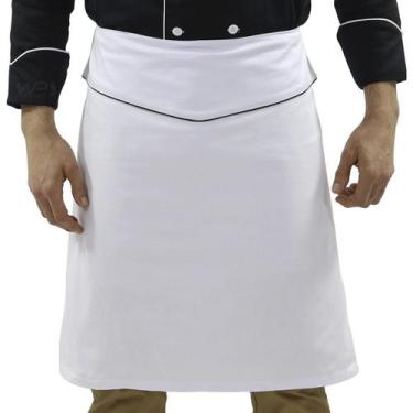 Imagem de Avental Chef De Cozinha Tradicional Branco/Preto - Wp Confecções