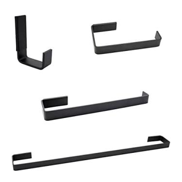 Imagem de Kit Acessorios 4 Peças Preto Fosco Sem Saboneteira Quadri Banheiro