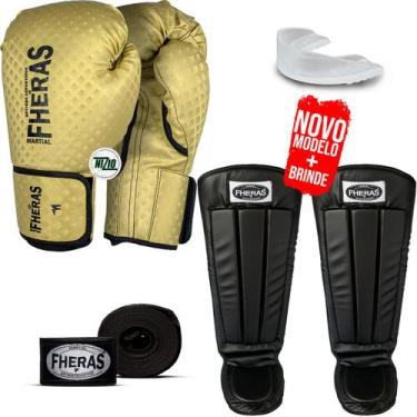 Imagem de Kit Muay Thai Luva De Boxe Prisma Bandagem Bucal Anatômica - Fheras