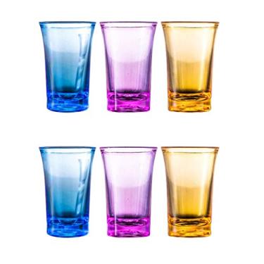 Imagem de 6 Unidades De Vinho Copos De Vinho Coloridos Dispensador De Vinho De Café Expresso Óculos Transparentes Medindo Taças De Vinho B52 Acrílico Concentrado Um