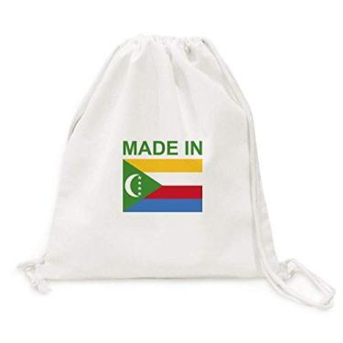 Imagem de Made In Comoros Country Love Mochila de lona com cordão para viagem