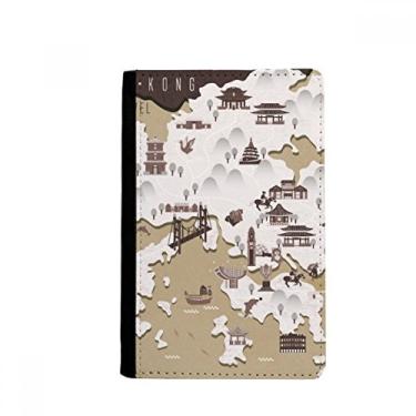 Imagem de Porta-passaporte de Hong Kong com mapa de localização da China, porta-cartões Notecase Burse