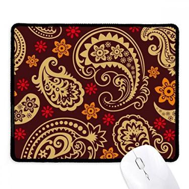 Imagem de Mousepad de arte colorida marrom com borda costurada para jogos