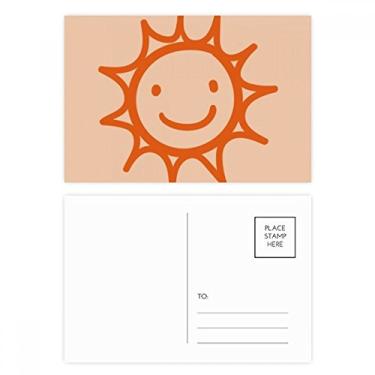 Imagem de Conjunto de cartão postal laranja Sun Smile para pintura à mão, cartão de felicitações de aniversário
