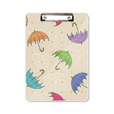 Imagem de Umbrella Cloud Rain Drip Sun Clipboard pasta, bloco de escrita A4