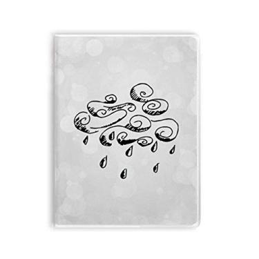 Imagem de Caderno com estampa de chuva nublada pintada à mão capa de chiclete diário capa macia