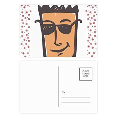 Imagem de Óculos de sol abstrato com desenho de rosto Happy Christmas Flower Celebration Cartão postal Blessing Mailing Card