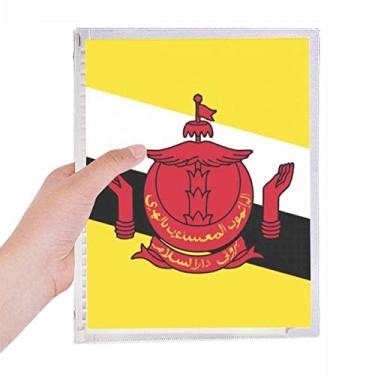 Imagem de Caderno Brunei com a bandeira nacional da Ásia, diário de folhas soltas recarregável, papelaria