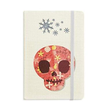 Imagem de Caderno Pink Skulls Dia dos Mortos do México grosso diário flocos de neve inverno