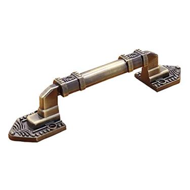 Imagem de Hardware de gabinete de móveis de liga de alumínio Maçaneta de porta de bronze Guarda-roupa vintage Maçanetas de gaveta Maçanetas de puxar Maçanetas de móveis, ciano retro 96 mm, 2,2 cm