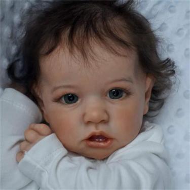 Imagem de SHENGX Bebe Reborn Realista Recem Nascido,Bebe Reborn Realista - 55cm 22 Polegadas Material De Silicone Sólido De Vinil Corpo Inteiro Lavável Ela É Bem Parecida Com Um Bebê Bebê Reborn Menina,B,Meninos