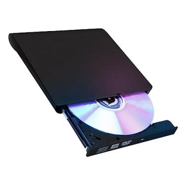 Imagem de MOOKEENONE Unidade de DVD externa USB 2.0, leitor de DVD ou laptop, unidade de disco portátil CD ROM, unidade de gravador de DVD portátil ultrafina