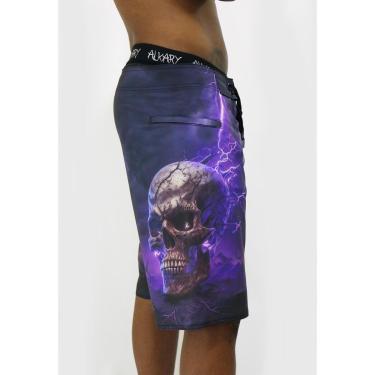 Imagem de Bermuda Água Alkary Caveira Raios Roxa-Masculino