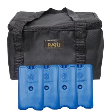 Imagem de Bolsa Térmica Camping Pesca Praia 40 LITROS PRETA + 4 Gelos Rígidos 200 ml