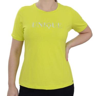 Imagem de Camiseta Feminina Olho Fatal Viscose Amarelo Sun - 6013
