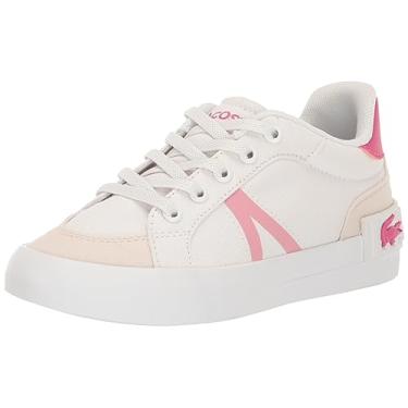 Imagem de Lacoste Tênis infantil unissex 46cuc0001, Branca/Pnk, 2 Little Kid