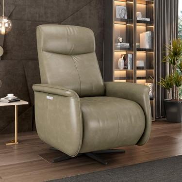Imagem de Poltrona do Papai Reclinável Power Elétrica Anakin Base Estrela Giratória USB Couro Capuccino G76 - Gran Belo