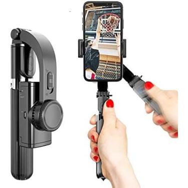 Imagem de Gimbal Estabilizador para iPhone, Smartphones e Câmera Soleste L08 | Anti-vibração e disparo estável com controle remoto multifuncional | Rotação de 360° com tripé embutido (Preto)