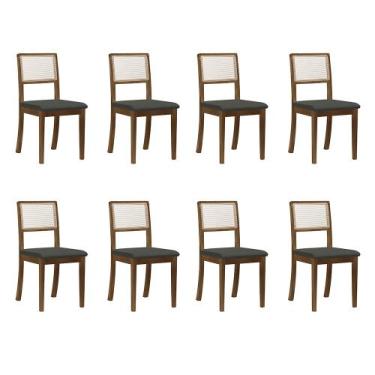 Imagem de Kit 8 Cadeiras De Jantar Luxo Madeira Maciça Imbuia Encosto Telinha Pa