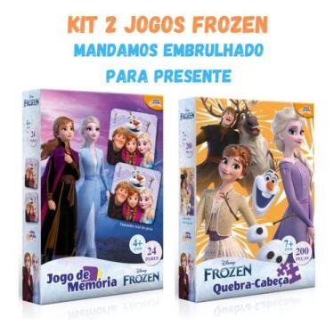 Kit Quebra Cabeça 200 Peças + Jogo da Memória Disney Frozen - Toyster