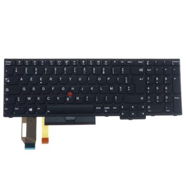 Imagem de LeFix Teclado francês retroiluminado de substituição compatível com Lenovo Thinkpad E580 E585 E590 E595|T590 |L580 L590 |P52 P53 P53s, P72 P73