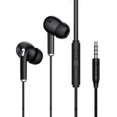 Imagem de 1 Hora Fone Ouvido Intra Auricular Com Fio Conector 3.5mm Cabo 1.1M Preto Controle In-Line Microfone Integrado Chamadas Ampla Compatibilidade