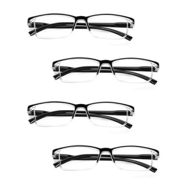 Imagem de LUFF 4 Pares Leitura de Óculos Anti-Raios AZUL para Leitores de Computador Homem/Mulher
