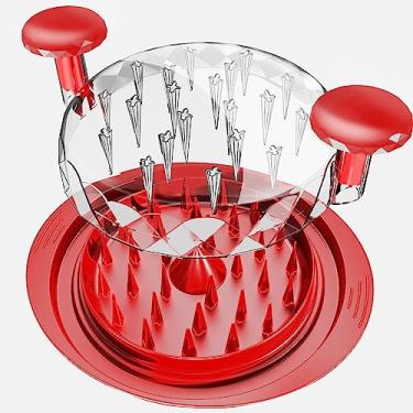 Imagem de Triturador de frango, ferramenta de trituração de peito de frango grande de 28 cm com base antiderrapante, máquina trituradora de carne, cabo ergonômico, resistente ao calor, livre de BPA, adequado para frango de porco desfiado, vermelho