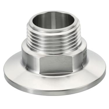 Imagem de PATIKIL Adaptador de três braçadeiras TC de 5 cm, conexões Tri-Clover para NPT Adaptador de rosca macho 3/10.2 cm, aço inoxidável 304 para alimentos e bebidas lácteas, 50,5 mm