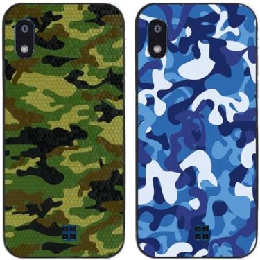 Imagem de 2 peças de capa traseira para telefone LG K20 2019 com estampa de camuflagem legal TPU gel silicone