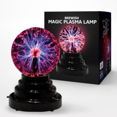 Imagem de Brewish Lâmpada de plasma bola de 7,6 cm sensível ao toque, globo de esfera nebulosa – brinquedo mágico alimentado por USB e bateria, presente para crianças, homens e mulheres para aniversário, Natal,