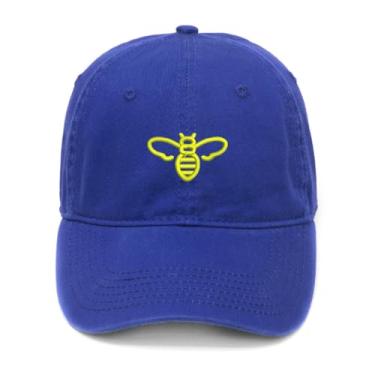 Imagem de L8502-LXYB Boné de beisebol masculino bordado abelha algodão lavado, Azul, 7 1/8