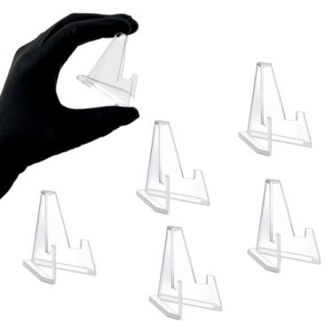 Imagem de Kit 5 Expositor Suporte Acrilico Para Moeda Notas Cédulas Medalha Cards 54x35mm