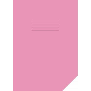 Imagem de A4 Exercise Book 10mm Ruled with Margin: Simple Lined Paper Notebook for School / Study | Pink Cover