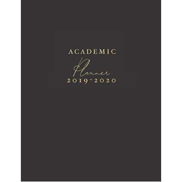Imagem de Agenda acadêmica 2019-2020: agenda semanal e mensal preta de agosto de 2019 a julho de 2020 | Caderno grande de 21,5 x 28 cm com citações (de volta às aulas)