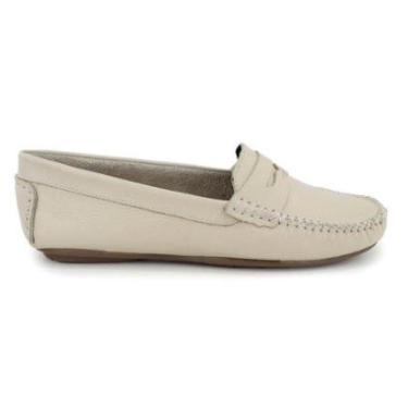 Imagem de Mocassim Dockside Feminino Couro Liso Bico Redondo Conforto-Feminino