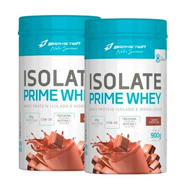 Imagem de Kit 2x Isolate Prime Whey Isolado e Hidrolisado 900g Cada Bodyaction - 2x Chocolate