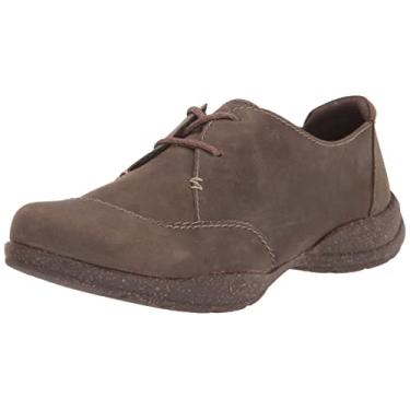 Imagem de Clarks Roseville Rio Oxford feminino, Couro castanho escuro, 9.5 Narrow