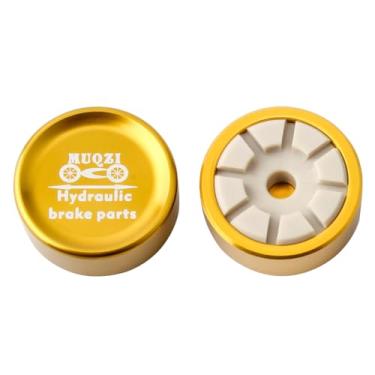 Imagem de Yutuing Kits de pistões de freio a disco hidráulico de bicicleta, para pinça Shimano SLX XT XTR, liga de alumínio, acessórios não cerâmicos, pacote com 2 pistões para um serviço de pinça (ouro)