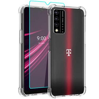 Imagem de Capa para celular Revvl V+ 5G T-Mobile, T-Mobile REVVL V Plus 5G capa e protetor de tela, à prova de choque, transparente, fina, de silicone macio, TPU (poliuretano termoplástico), para Revvl V+ 5G T-Mobile (transparente)