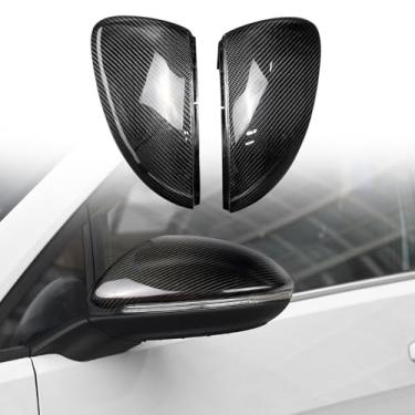 Imagem de FINMOKAL Tampas de espelho retrovisor lateral de fibra de carbono real guarnição retrovisor retrovisor compatível com VW Golf 7 MK7 7.5 GTI 2014-2018