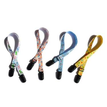 Imagem de erioctry 4 Peças Bebê Idoso Adulto Ajustável Cor Sortida Clipe De Babador Alça De Pescoço Clipe De Guardanapo Cordão Cordão Multicolorido