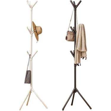Imagem de Cabideiro de Chão 9 Ganchos Desmontável Organizador Roupas Casaco Chapéu Bone Blusa Vestimentas Mancebo (PRETO)