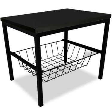 Imagem de Suporte Bebedouro Botijão Mini Balcão Cesto E Tampo Preto - Genus Móve