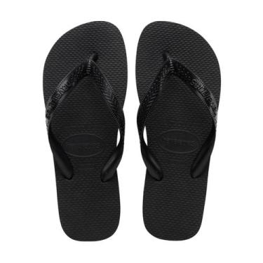 Imagem de Chinelo sandalia havaianas top original c/nota fiscal, Preto, 43/44